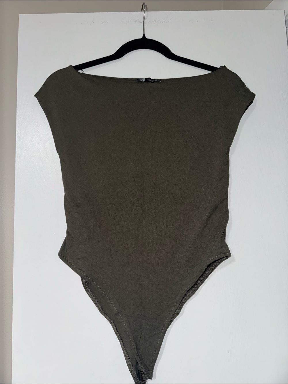 Zara Olive Green Scoop Neck Bodysuit
